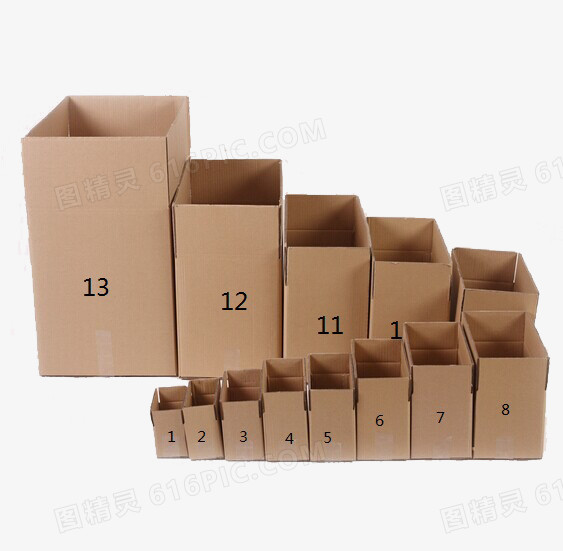 小号到大号纸箱的排列