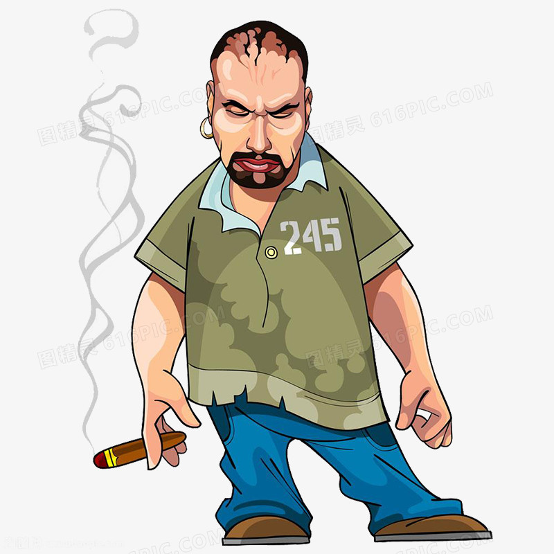 抽烟的人物大地中海大叔
