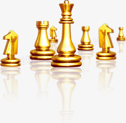 手绘金色象棋图标