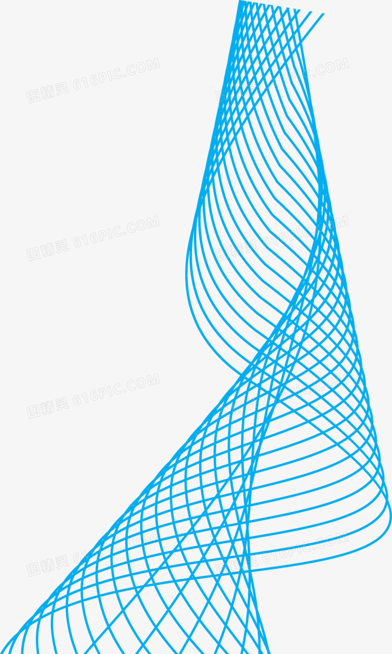蓝色螺旋线条矢量素材