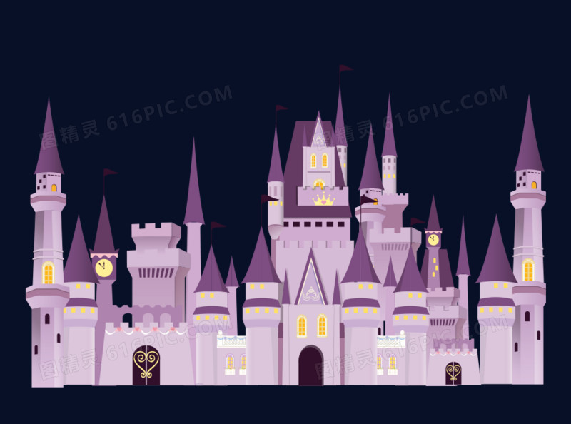 迪士尼梦幻城堡的紫色