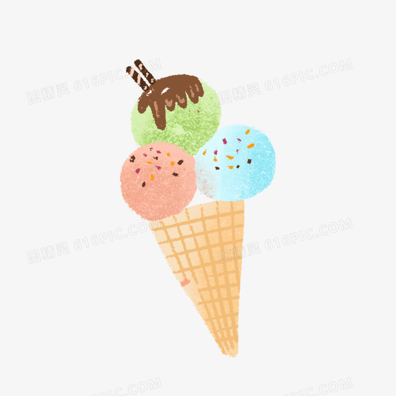 卡通手绘冰淇淋免抠元素