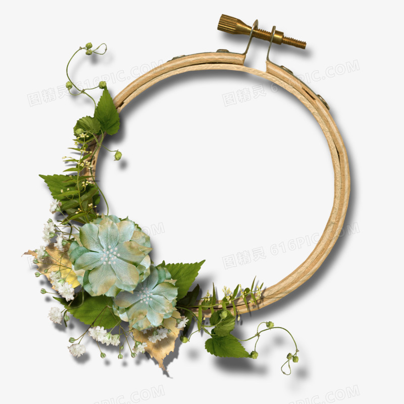 手绘边框图片素材 植物装饰花环
