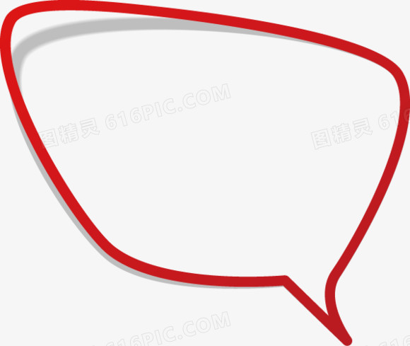 红色线条聊天框对话框