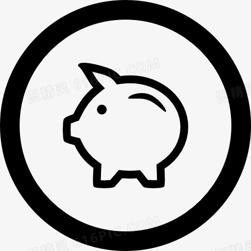 钱猪概述圆形按钮图标