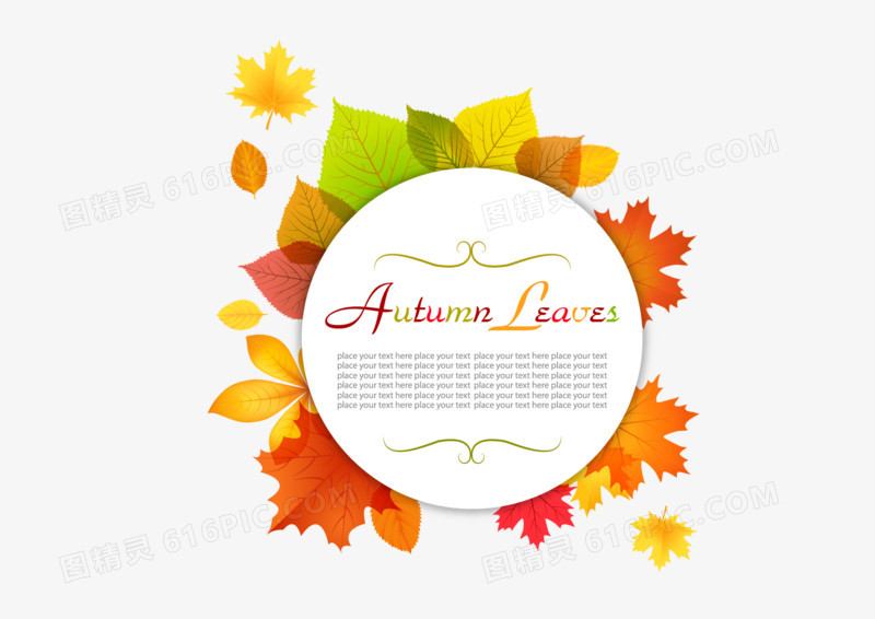 手绘的秋季树叶背景矢量图素材模板下载