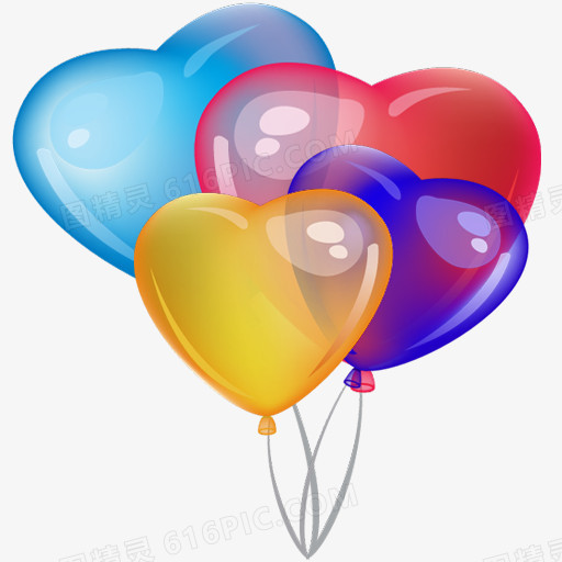 彩色心形气球图案