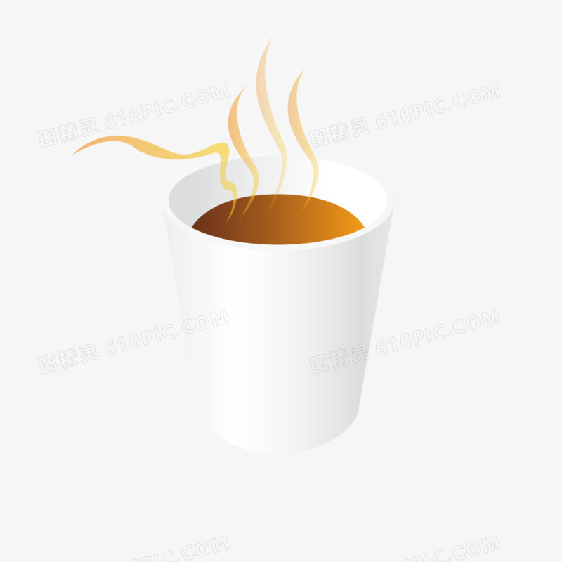 冒着热气的白色咖啡杯
