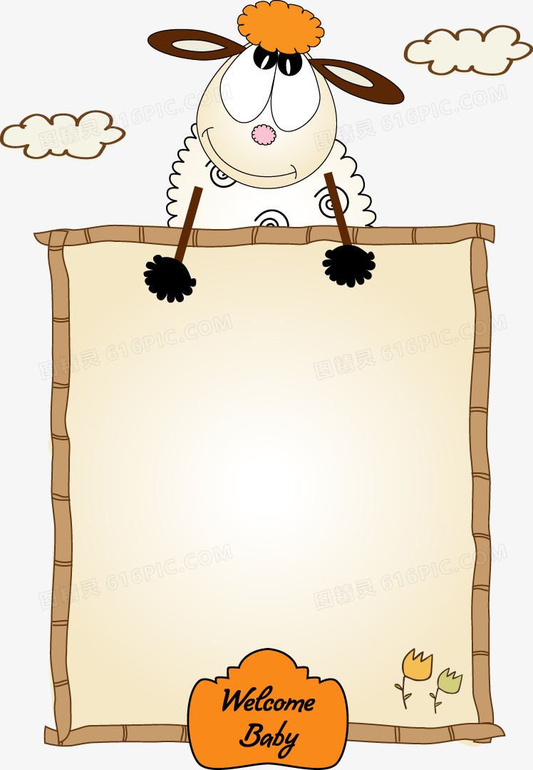 小猪可爱小动物卡通小羊小熊边框可爱小图标小可爱小动物卡通边框动