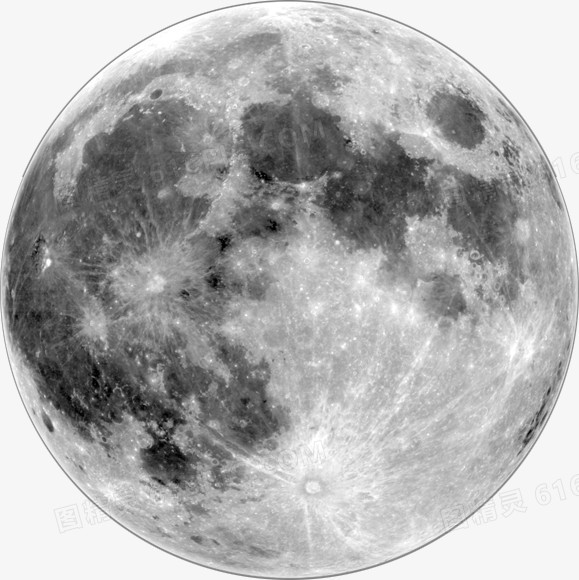 黑白灰无色月球月亮