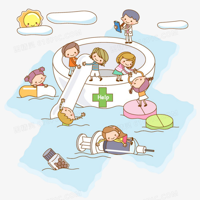 卡通医疗康复场景