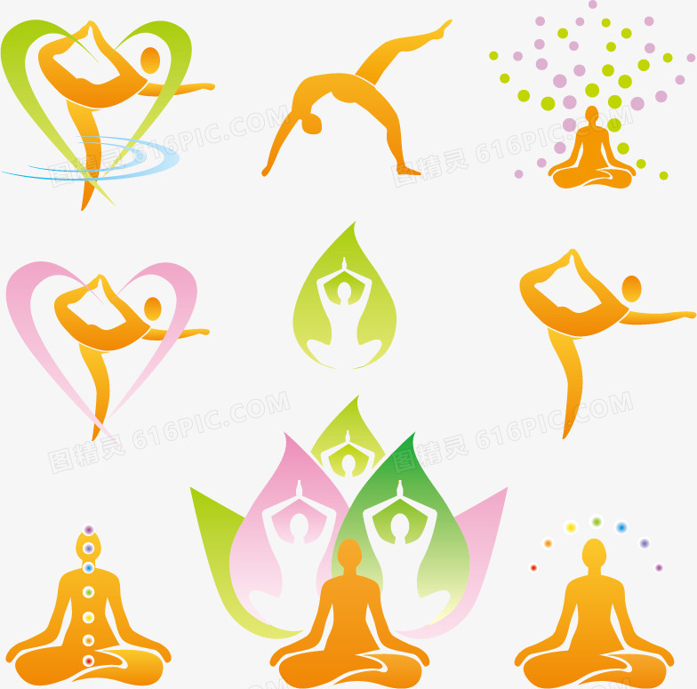 瑜伽logo矢量素材