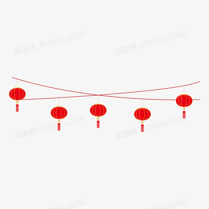 简约中国风灯笼分割线装饰素材