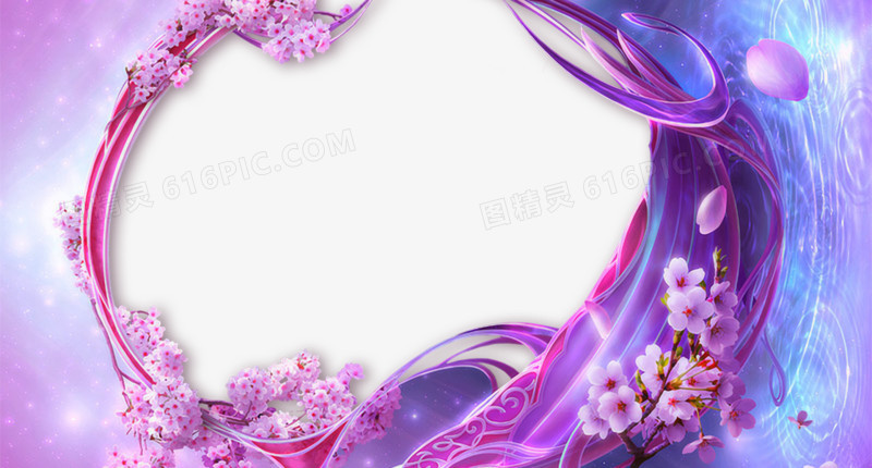 蓝紫色桃花背景