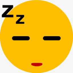 睡觉黄色圆脸表情图标
