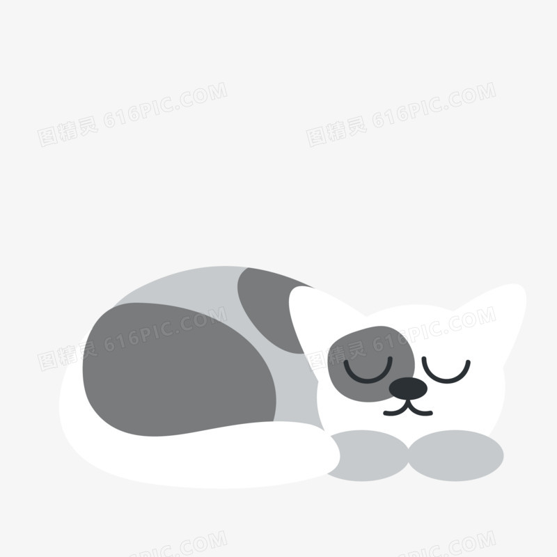 灰色睡觉的猫