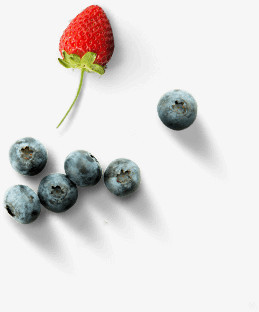 合成摄影新鲜的蓝莓草莓