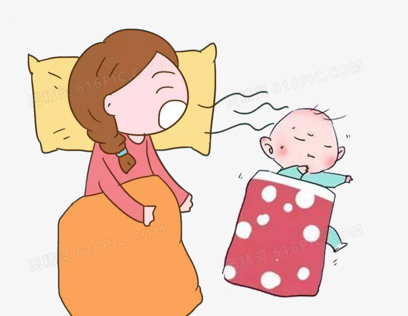 宝妈和宝宝睡觉图片素材