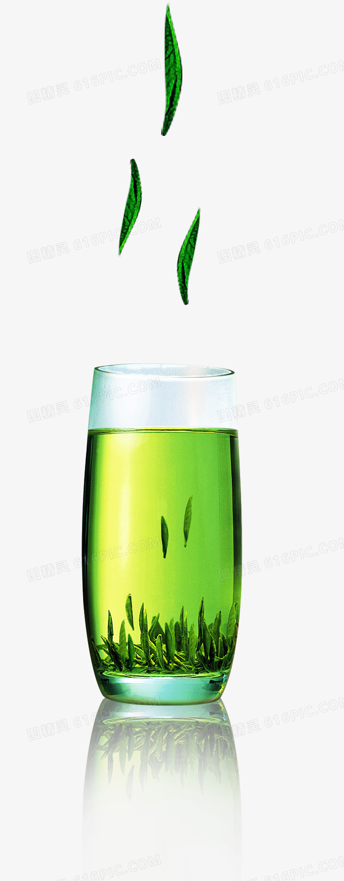 绿色茶叶装饰图案