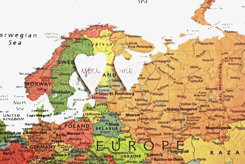 高清创意欧洲地图手绘合成