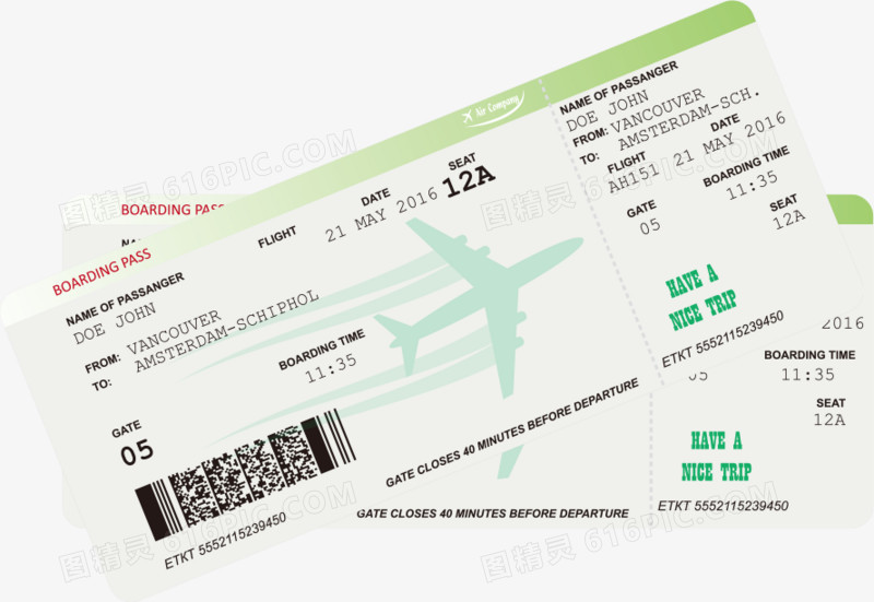 关键词:绿色飞机机票飞机机票卡通飞机票矢量飞机票图精灵为您提供
