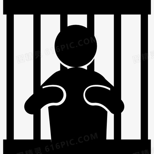 犯罪坐牢的剪影图标