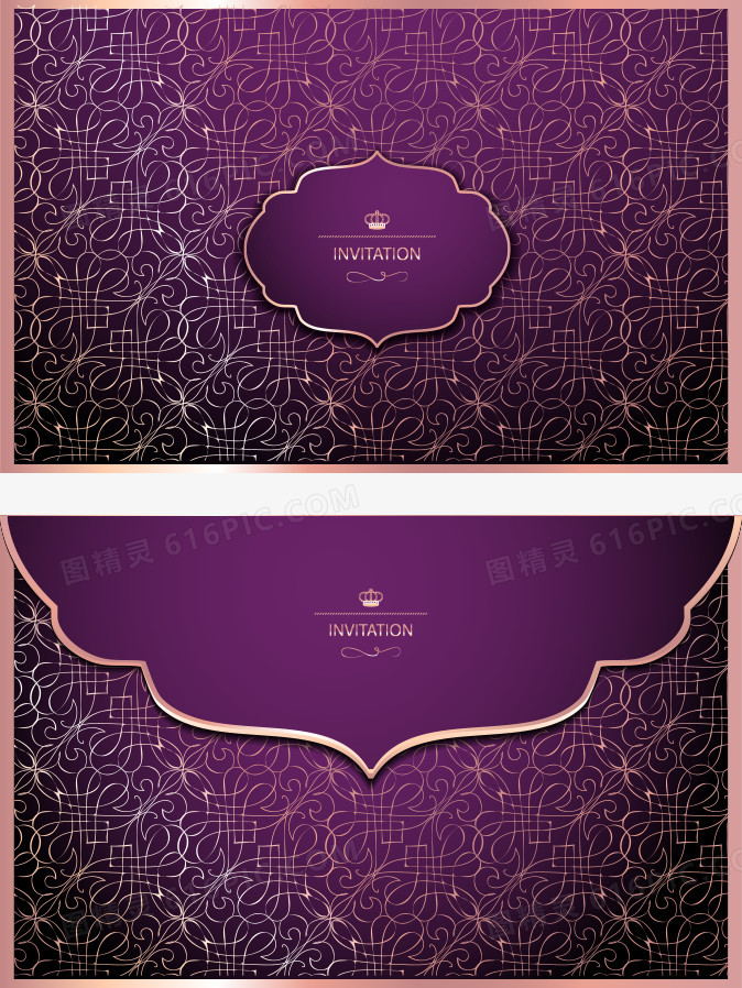 矢量紫色花纹VIP卡