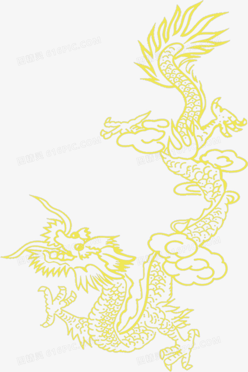 黄色高清合成效果中国龙图腾