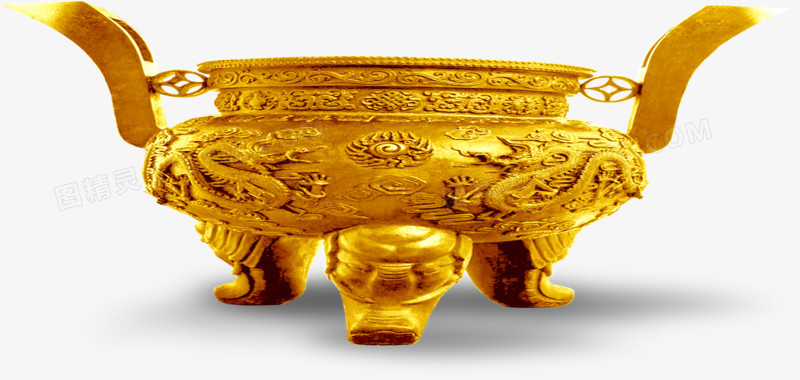 金色中式花纹香炉