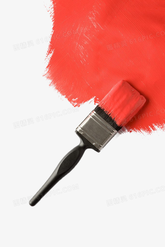 红色油漆粉刷效果
