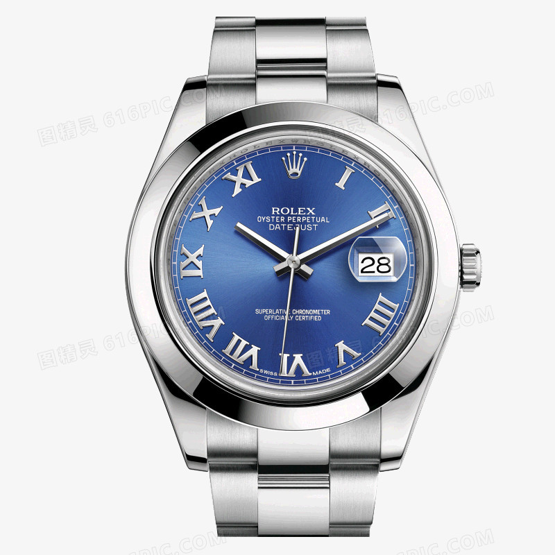 创意合成效果蓝色的表盘商务手表