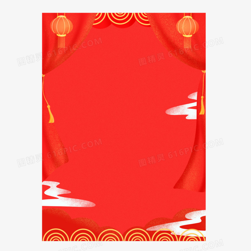 红色喜庆节日边框元素