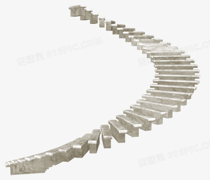 白色石头旋转楼梯素材