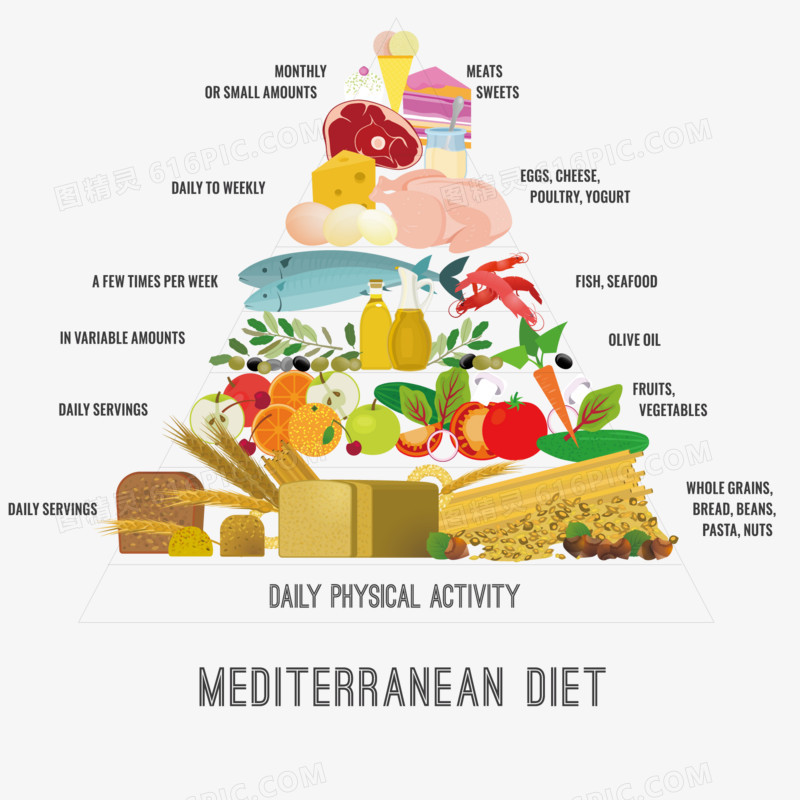 卡通食物金字塔