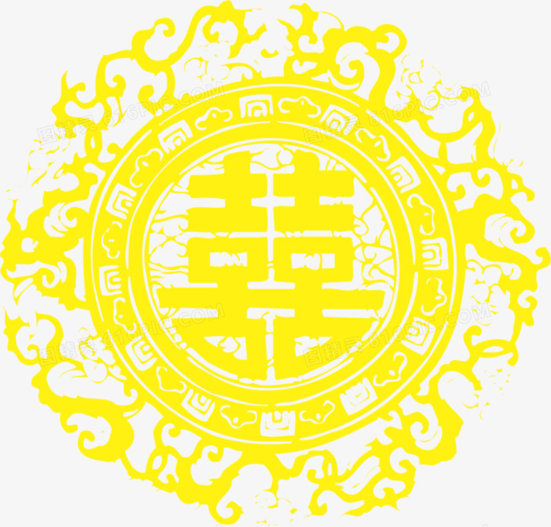 花纹圆盘喜字