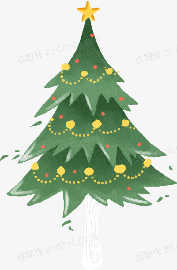 扁平风格创意合成绿色的圣诞树