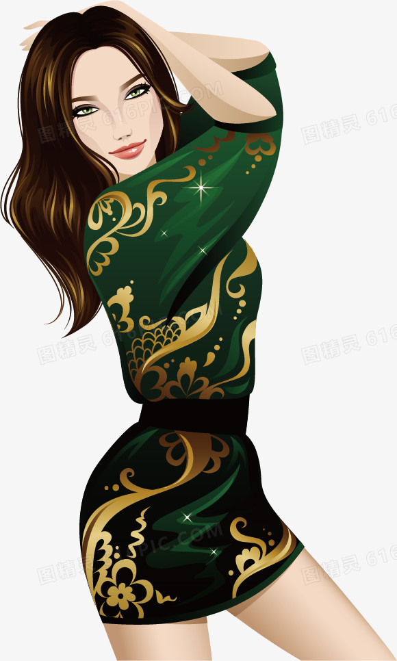 卡通美女矢量图