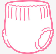 手绘卡通粉色纸尿裤图标