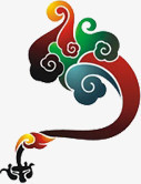 中国风彩色云彩装饰