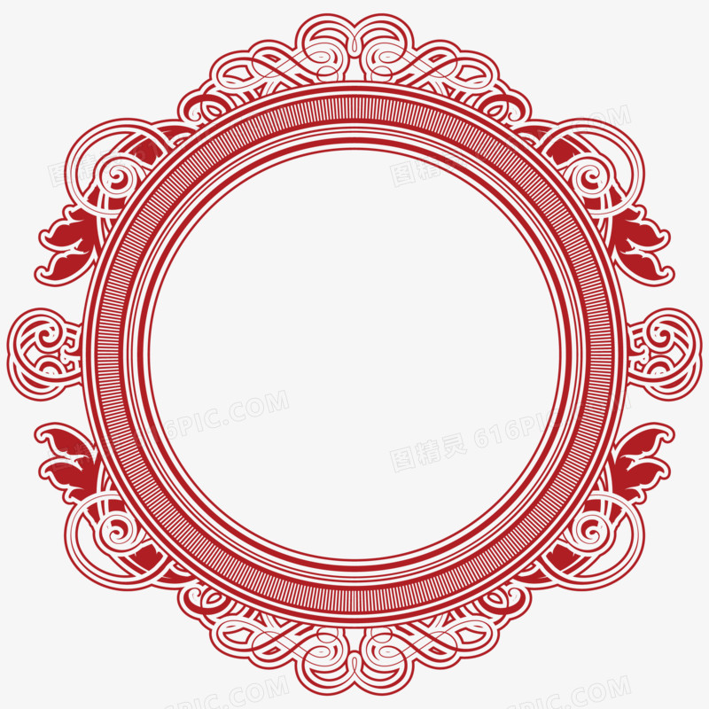 中国风红色圆形佛教图案