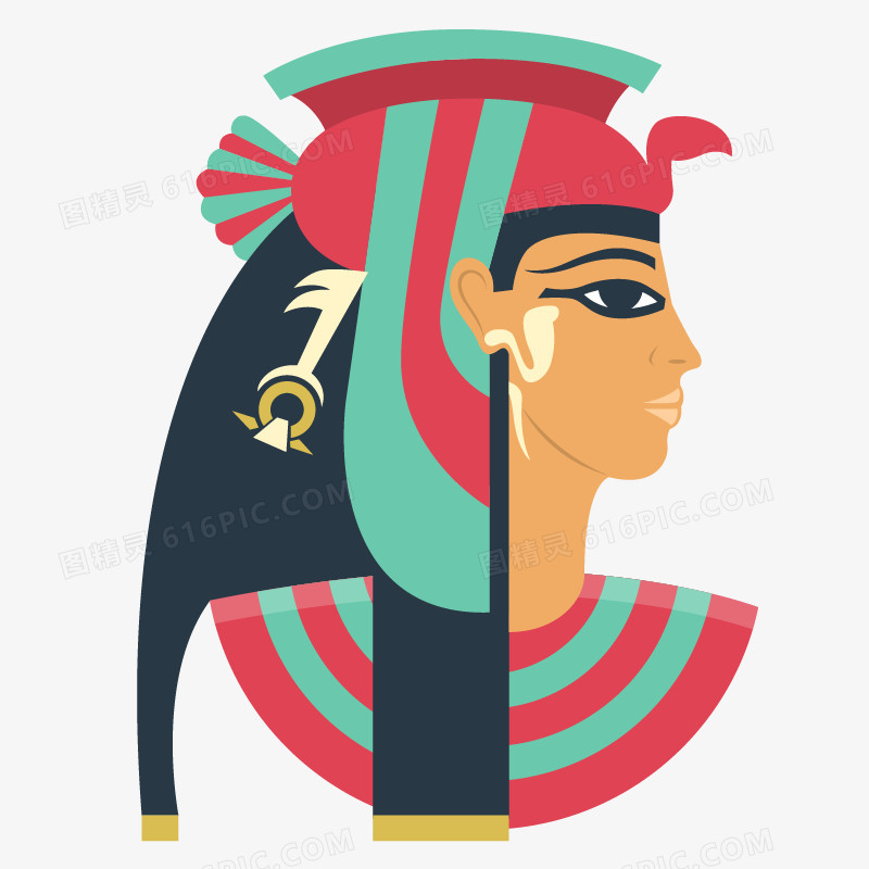 埃及元素法老头像矢量埃及法老图精灵为您提供埃及人物女性侧面免费