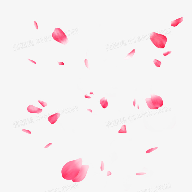 漂浮的红色玫瑰花瓣素材