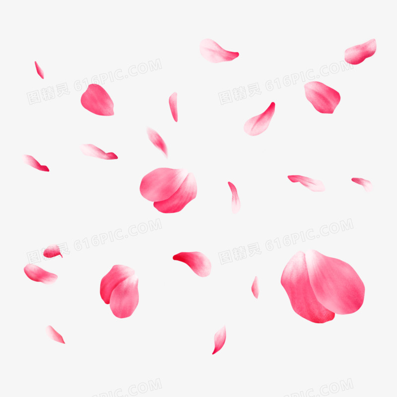 漂浮的粉红色玫瑰花瓣漂浮素材