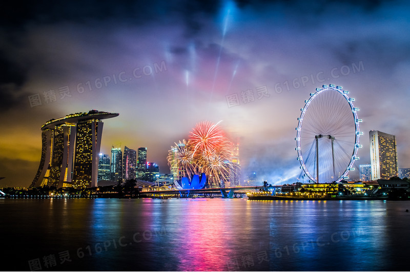 夜幕游乐场海报背景