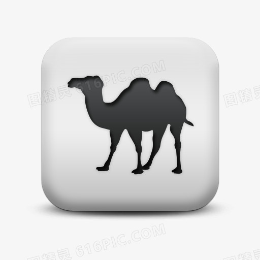 不光滑的白色的广场图标动物动物骆驼Animals-Icons