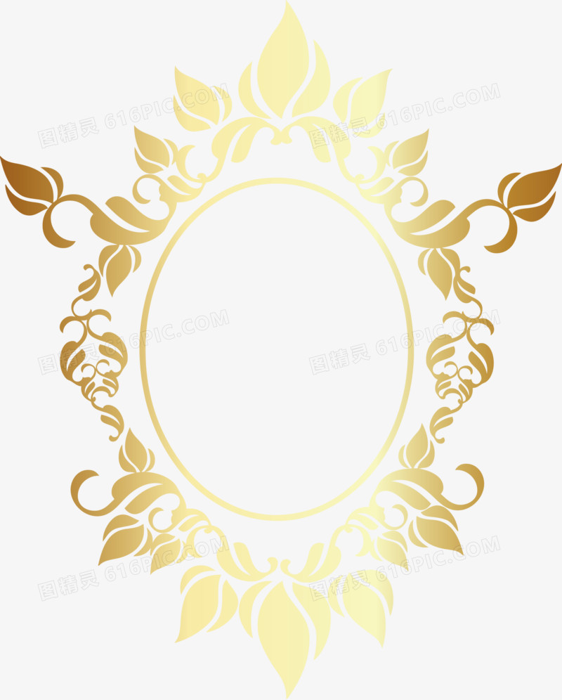 金色 花纹 花边 边框 花朵边框 树叶边框 促销 标签