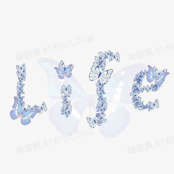 life 生活 字体 花瓣字体 淡紫色