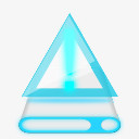 蓝色透明系统PNG网页图标透明素材警告