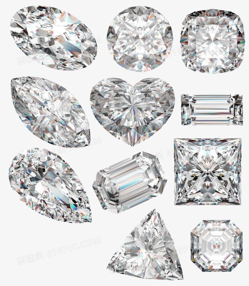 钻石和水晶切割形状剖面图图片免费下载_png素材_编号