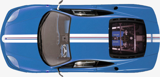 蓝色汽车平面图设计